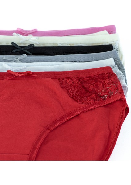 Kadın Bikini Külot 10 Lu Düz Renk Dantelli Saf Pamuk Dokulu Klasik V Kesim Ultra Rahat Likralı fırsatları