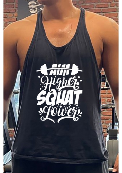 High Squat Gym Fitness Tank Top Sporcu Atleti