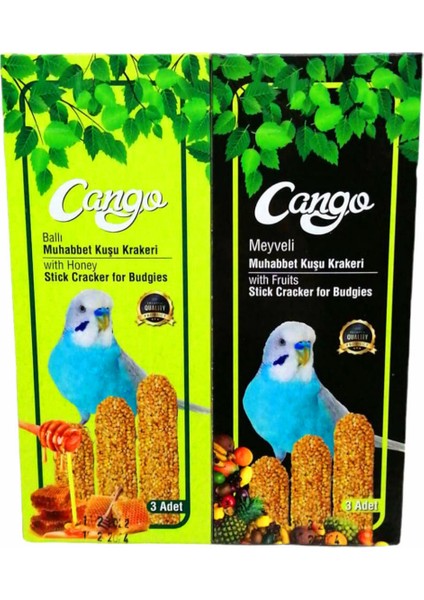 Meyveli & Ballı Kraker Muhabbet Kuşu Yemi 3'lü
