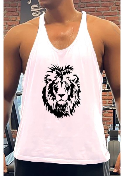 Lion Gym Fitness Tank Top Sporcu Atleti