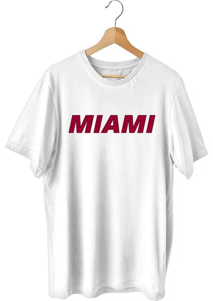 Miami Baskılı Basketbol T-Shirt Sporcu Tişörtü