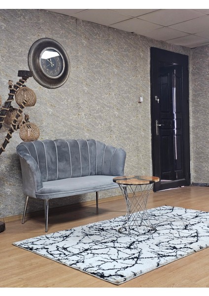 Gümüş Ayaklı 2li Papatya Çay Seti Koltuk Balkon Çay Seti Koltuk
