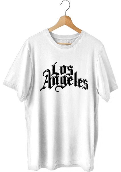 Los Angeles Baskılı Basketbol T-Shirt Sporcu Tişörtü