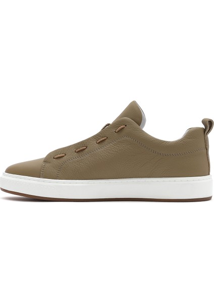 Erkek Bej Bağcıklı Deri Sneaker 25SFD691210 fiyatları