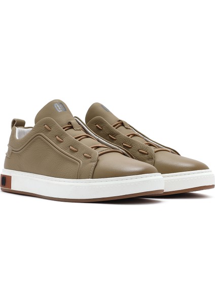 Erkek Bej Bağcıklı Deri Sneaker 25SFD691210 modelleri