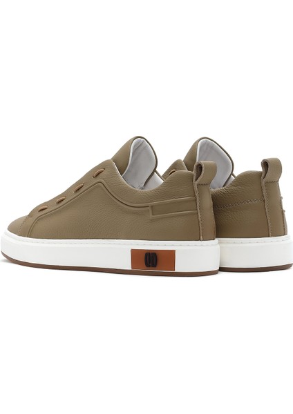 Erkek Bej Bağcıklı Deri Sneaker 25SFD691210 indirimleri