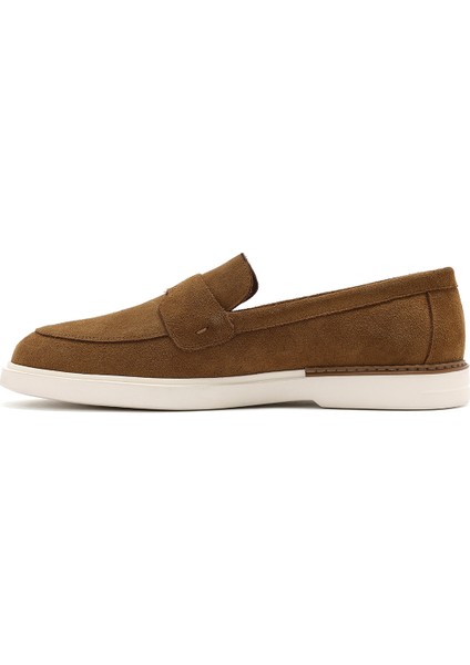 Erkek Taba Süet Deri Casual Loafer 25SFD750210
