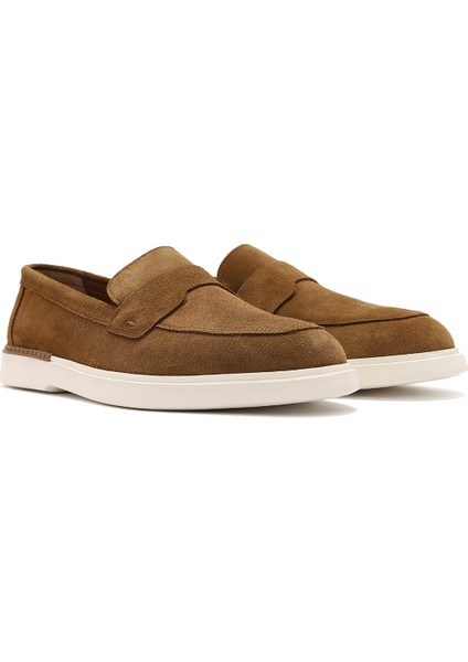 Erkek Taba Süet Deri Casual Loafer 25SFD750210