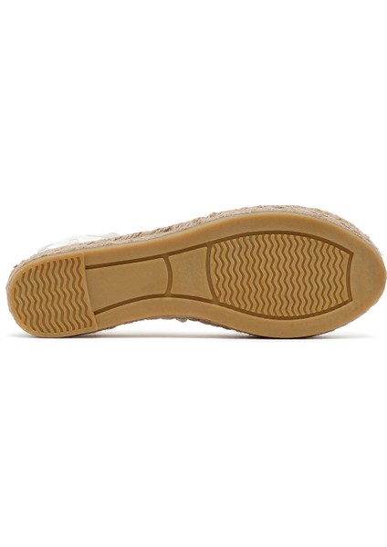 Kadın Krem Desenli Espadril 25SFD20726F