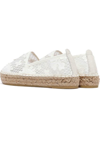 Kadın Krem Desenli Espadril 25SFD20726F
