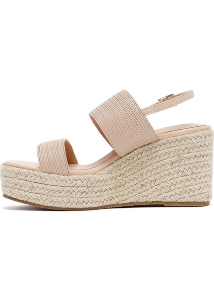 Kadın Krem Bilekten Tokalı Dolgu Topuklu Espadril Sandalet 25SFE452118 fırsatları