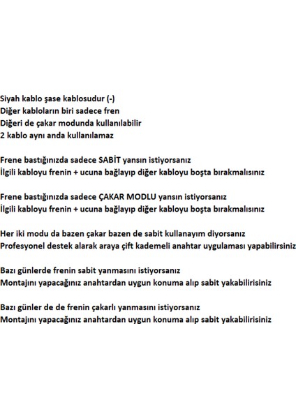Motosiklet Arka Fren Lambası Ister Sabit Ister Çakar Modlu 18 Ledli