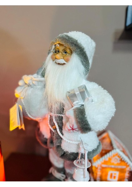 Noel Baba 45 cm El Fenerli Beyaz Aksesuarlarıyla Yılbaşı Süsü fırsatları