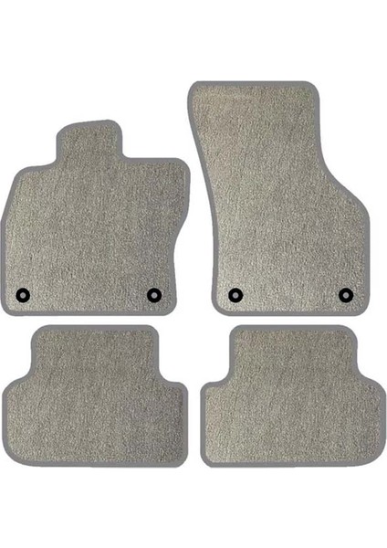 Peugeot 308 2007-2013 Lüks Halı Paspas Seti Gri