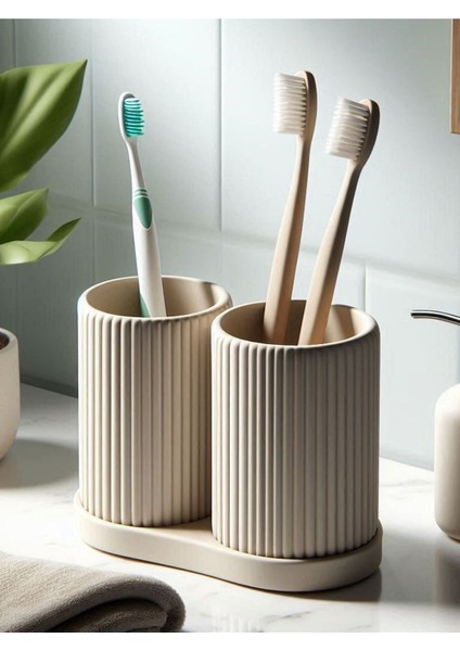 2'li Dış Fırçası Kabı Banyo Dekor