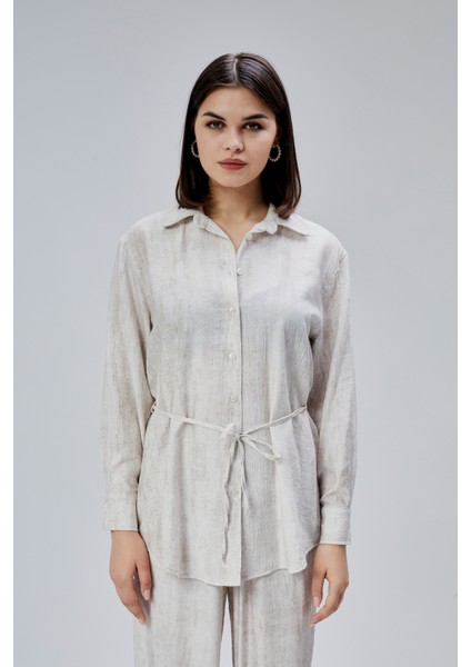 Ekru Regular Batik Gömlek Pantolon Takım modelleri