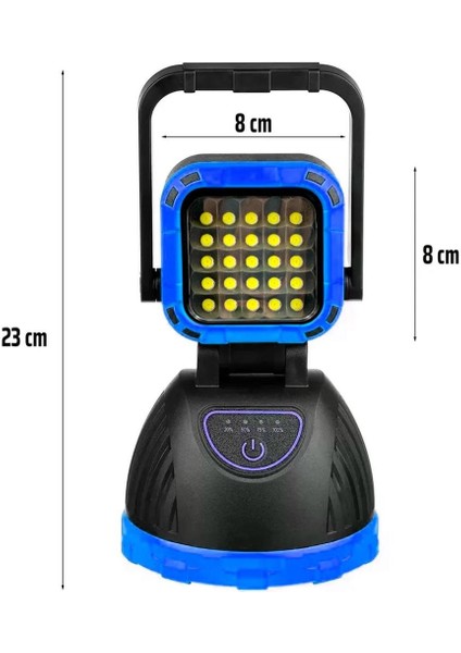 PM-8033B 6 Modlu El Feneri ve Işıldak Acil Durum Lambası 25 Cob Ledli Solar Şarjlı
