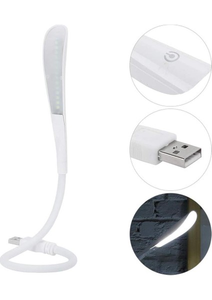 PM-24560 14 Ledli Beyaz Esnek USB LED Lamba 3 Kademeli