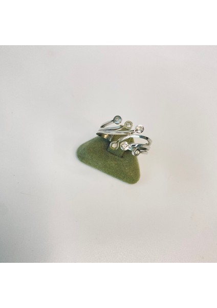 Çelik Ayarlanabilir Yüzük 6 Taşlı Kutulu modelleri