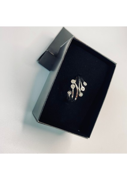 Çelik Ayarlanabilir Yüzük 6 Taşlı Kutulu fırsatları