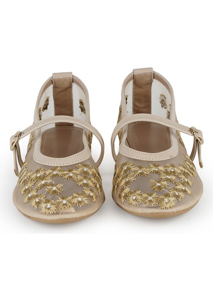 Karla Çiçek Detaylı Babet