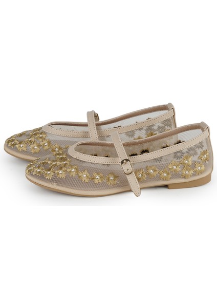 Karla Çiçek Detaylı Babet modelleri