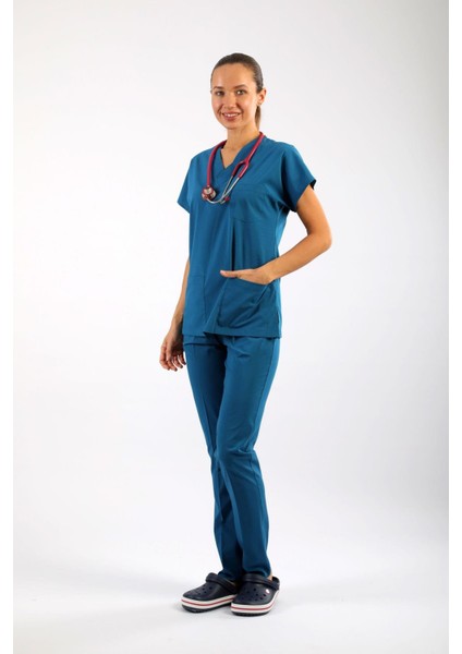 Asflex Petrol Yeşili Likralı Üniforma modelleri