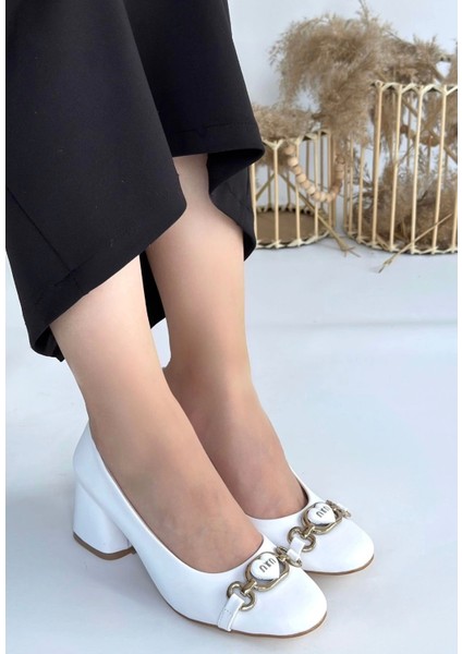 Lucky Beyaz Cilt Topuklu Ayakkabı modelleri
