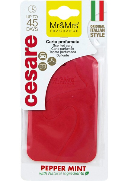 Card Cesare Red Peppermint - Oto Araç Kokusu, Asma Kart Kokusu