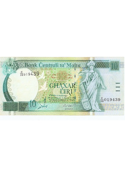 Malta 10 Liri 1994 Ef - Ççt Banknot