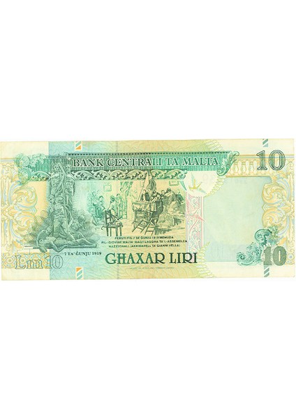 Malta 10 Liri 1994 Ef - Ççt Banknot