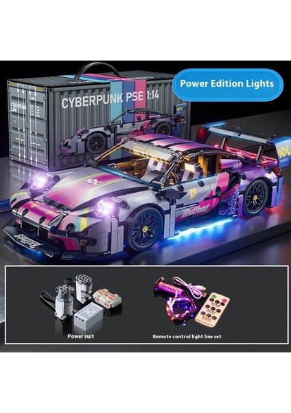 Lambo Cyberpunk Spor Araba Modeli Yapı Taşları Yarış Arabası Montajlı Oyuncaklar (Yurt Dışından)