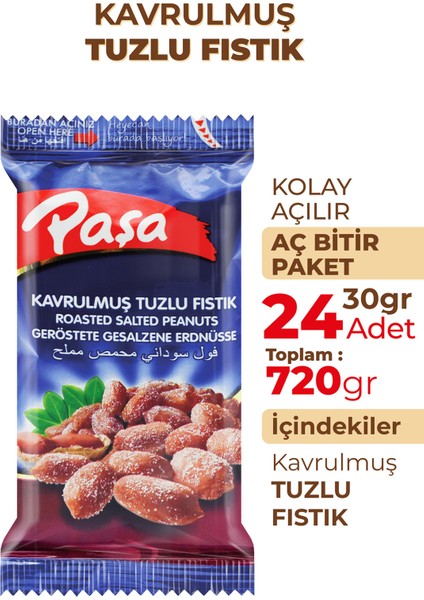 Kavrulmuş Tuzlu Yer Fıstığı 30 gr x 24 Adet
