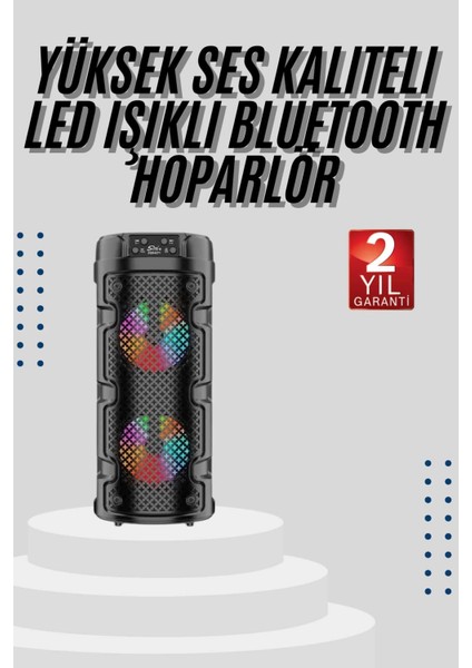 Bluetooth Hoparlör Büyük Boy Ses Bombası Fm Radyolu