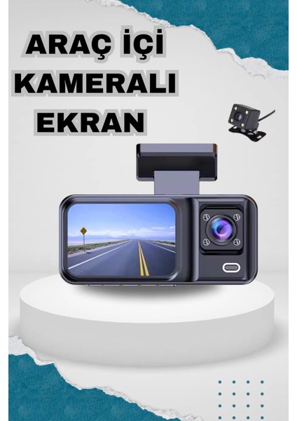 Ön ve Arka Kameralı 2 Inç 1080P Full Hd Dvr Araç Içi Ekran