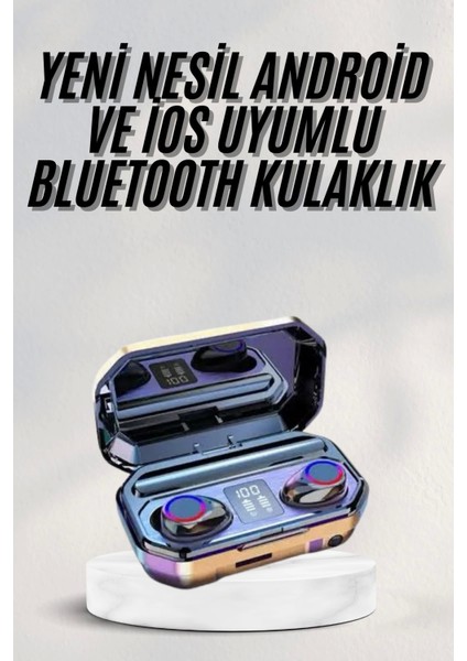 Yeni Nesil Bluetooth Kulaklık Uzun Pil Ömrü El Fenerli Dijital Şarj Göstergeli