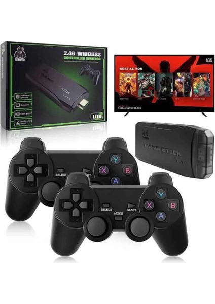 Çift Kollu 2.4g Kablosuz Retro 4K Game Stick 3500 Oyun Atari Hd Görüntü