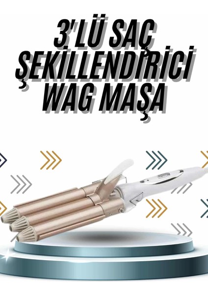 Wag Maşa Profesyonel Saç Şekillendirici Iyon Özellikli Isı Kademeli