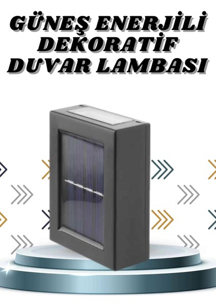 Solar Lamba Dekoratif Aplik Su Geçirmez LED Işıklı Duvar Lambası