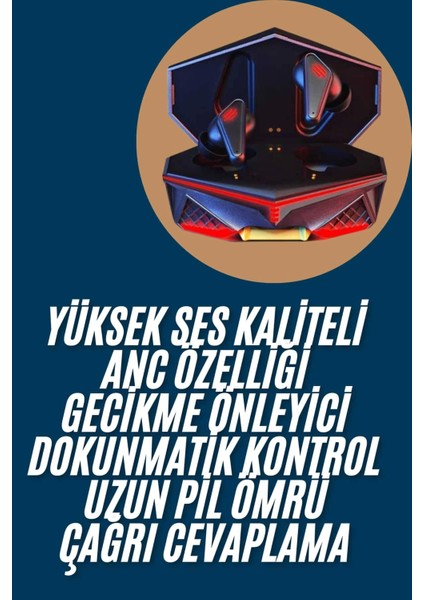 Profesyonel Tws Işıklı Kablosuz Bluetooth Kulaklık Oyuncu Kulaklığı