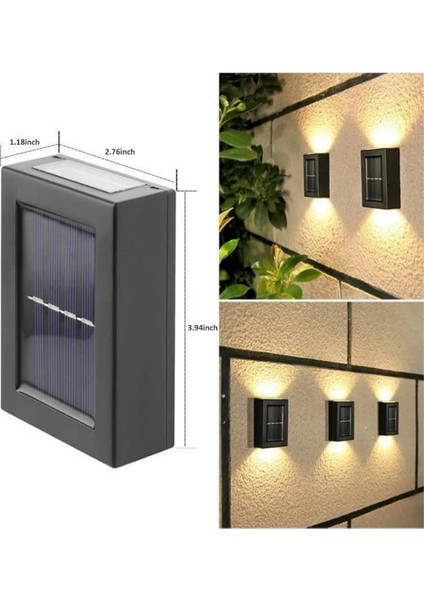 Dekoratif Duvar Lambası Solar Güneş Enerjili Bahçe Aydınlatması