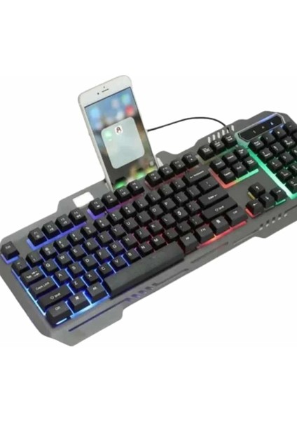 Işıklı Oyuncu Q Klavye Mouse Seti Siyah Gaming Oyuncu Klavye