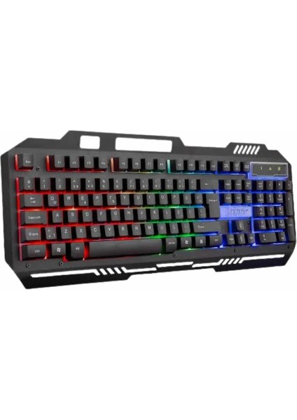 Işıklı Oyuncu Q Klavye Mouse Seti Siyah Gaming Oyuncu Klavye