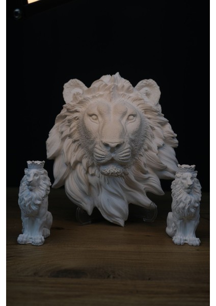 Aslan 3 Lü Biblo / Aslan Heykeli / Aslan Başı modelleri