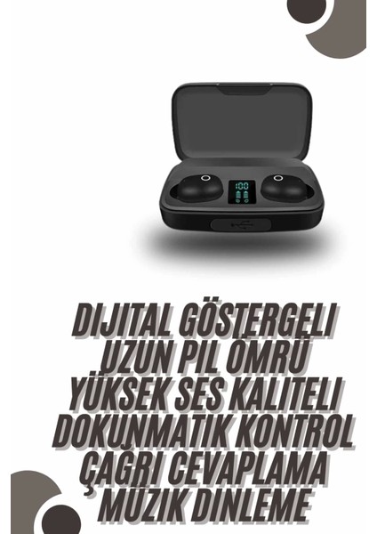 Tws Bluetooth Kulaklık 5.0 Bluetooth Bağlantılı Dokunmatik Kontrol Özelliği