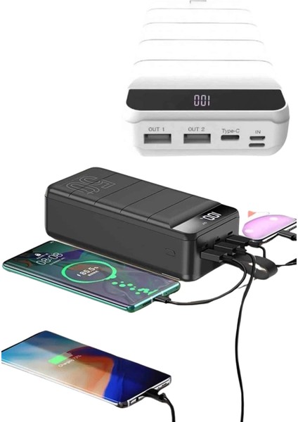 Hızlı Taşınabilir 50.000 Mah Powerbank LED Ekran Android ve Ios Uyumlu