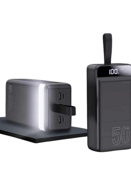 Powerbank Çoklu Şarj Girişi 50.000 Mah Taşınabilir Dijital Göstergeli