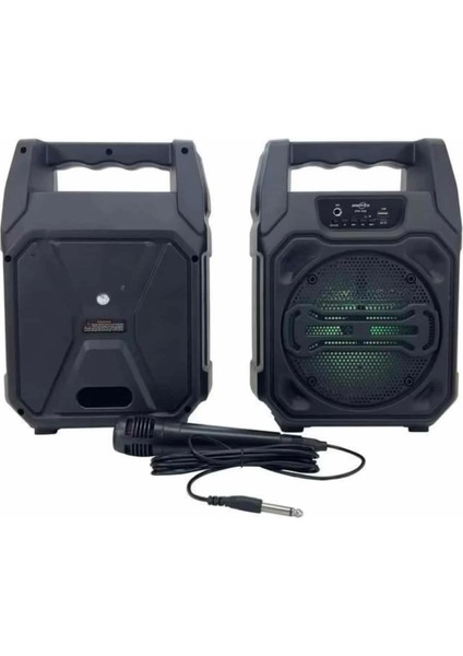 Karaoke Mikrofonlu Fm Radyolu Bluetooth Hoparlör Yüksek Ses Kaliteli