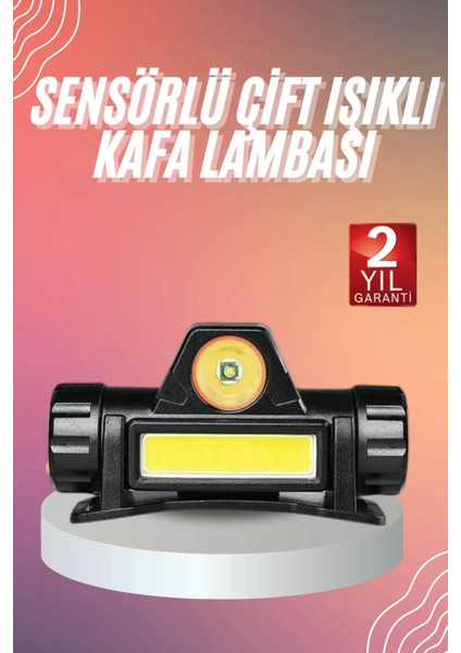 Kafa Lambası Çalışma Işığı Kafa Feneri Şarjlı Mıknatıslı Fenerli