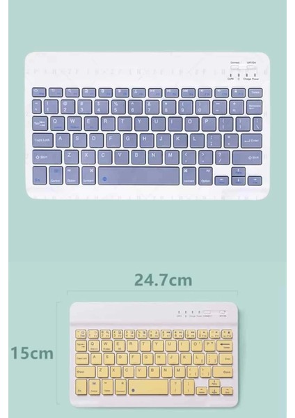 Android ve Ios Uyumlu Bluetooth Kablosuz Türkçe Q Klavye Renkli